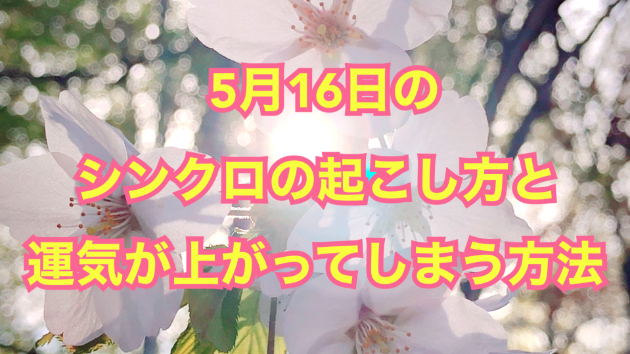 ５月１６日のシンクロの起こし方と運気が上がってしまう方法☆彡