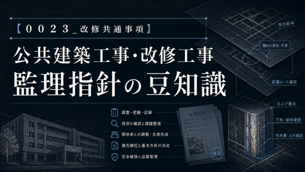 【００２３_改修共通事項】公共建築工事・改修工事　監理指針の豆知識♪