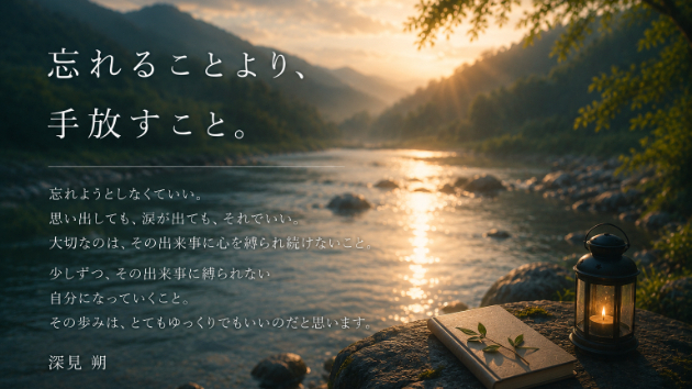 「忘れることより、手放すこと。」