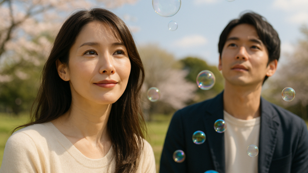 春のシャボン玉が映す、あなたの恋の未来ビジョン