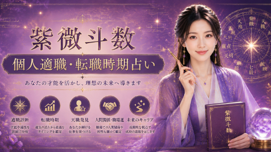 紫微斗数  個人適職・転職時期占い例