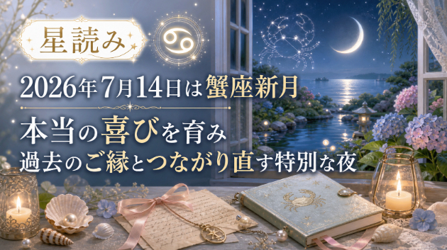 【星読み】2026年7月14日は蟹座新月｜本当の喜びを育み、過去のご縁とつながり直す特別な夜