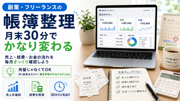 副業の帳簿は、月末に30分だけ見るだけでもかなり変わる