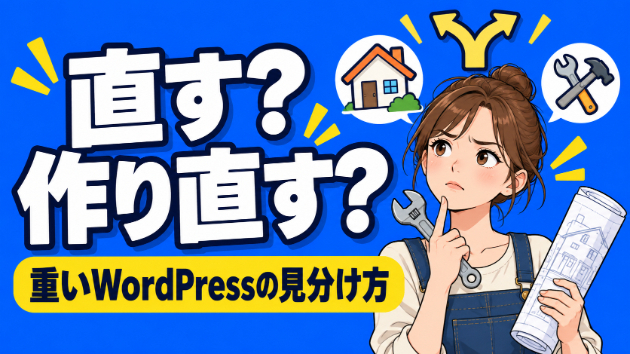 WordPressが重いのは直す？作り直す？見分け方