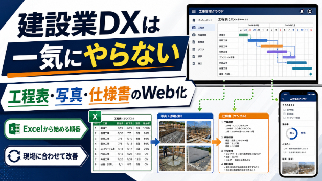 工程表・写真・仕様書を別々に管理する限界｜建設業のExcelをWeb化する順番