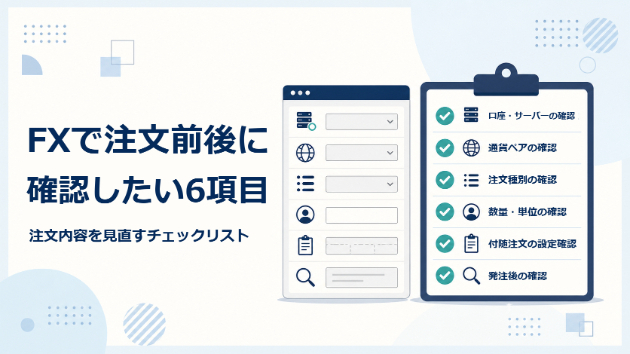 FXで注文前後に確認したい6項目｜注文内容を見直すチェックリスト