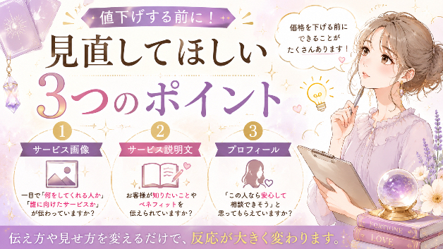 値下げする前に見直してほしい3つのポイント