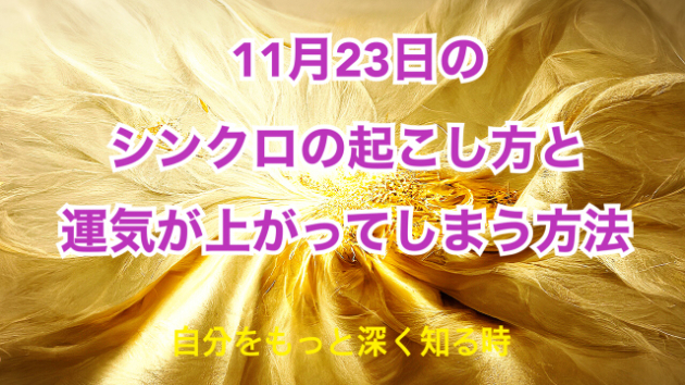 １１月２３日のシンクロの起こし方と運気が上がってしまう方法☆彡