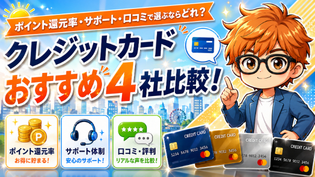 クレジットカードおすすめ4社比較！ポイント還元率・サポート・口コミで選ぶならどれ？