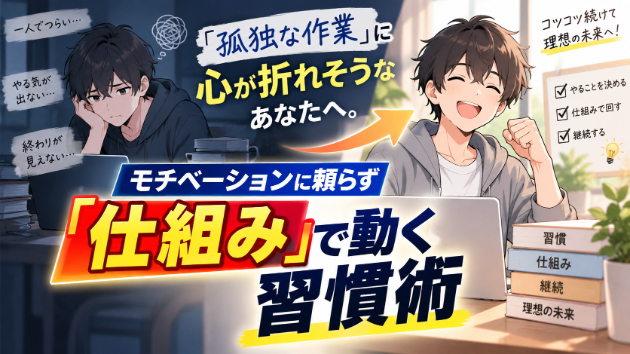 「孤独な作業」に心が折れそうなあなたへ。モチベーションに頼らず「仕組み」で動く習慣術