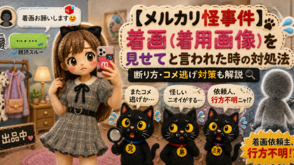 【メルカリ怪事件🙀】着画（着用画像）を見せてと言われた時の対処法｜断り方・コメ逃げ対策も解説