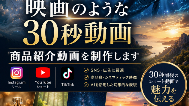 映画のような30秒ショート動画・リール動画制作サービスを始めました！