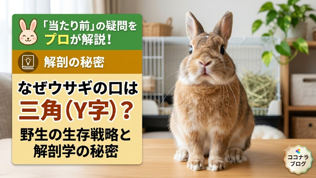 うさぎの口が三角の理由！割れた上唇の秘密と誤飲を防ぐケア