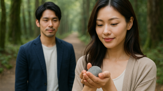 春の古道で見つけた“不思議な石”が恋を導いた日
