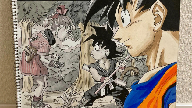 鳥山明「孫悟空（ドラゴンボール）」●依頼して描いていただきました。直筆画サイン● 鳥山明「孫悟空（ドラゴンボール）」依頼して描いていただきまし